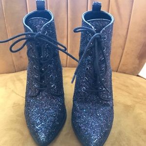 Aldo Multi Glitter Black Booties
